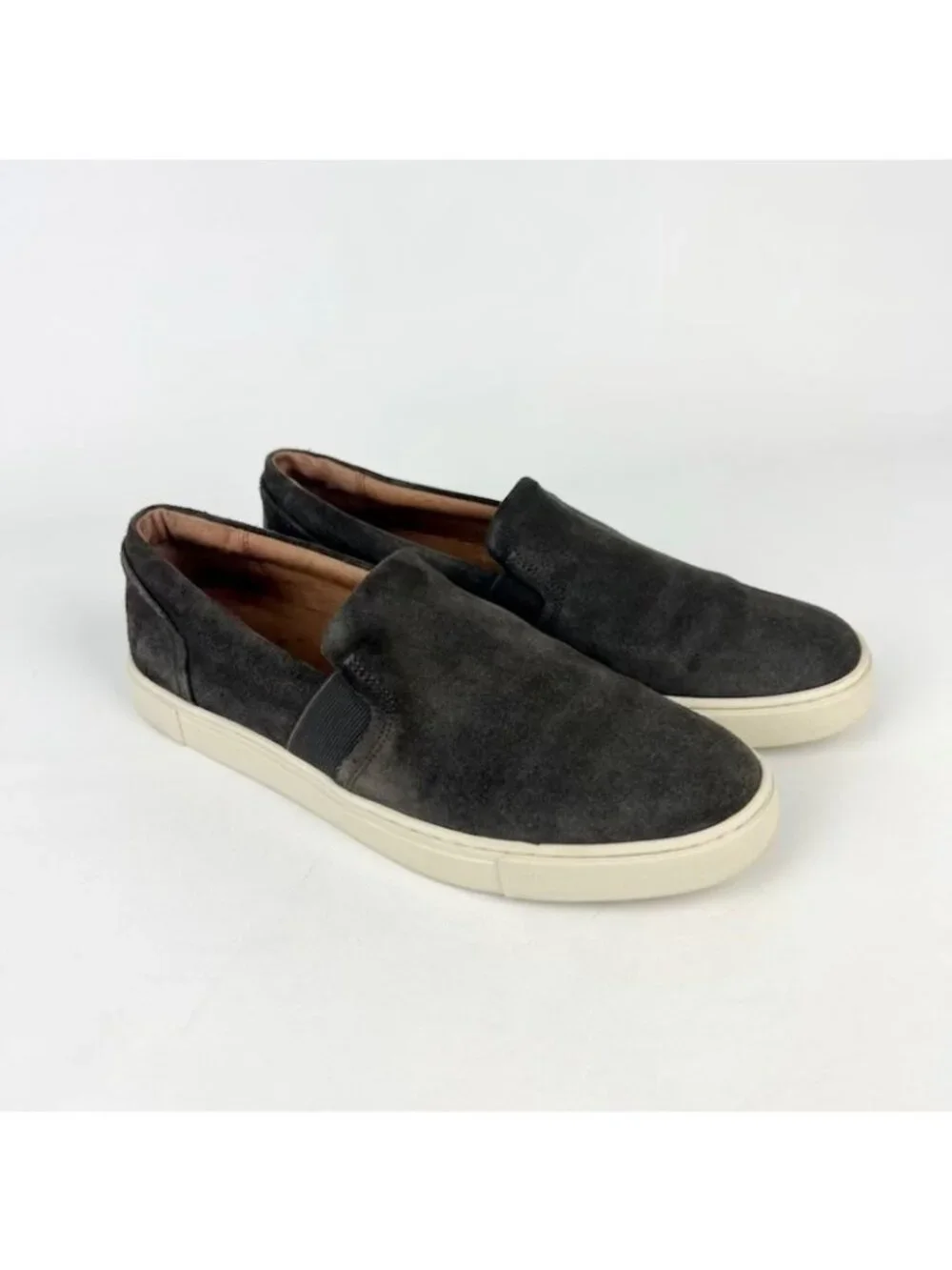 Frye Ivy Grigio Gray Suede Slip On Sneaker 8.5